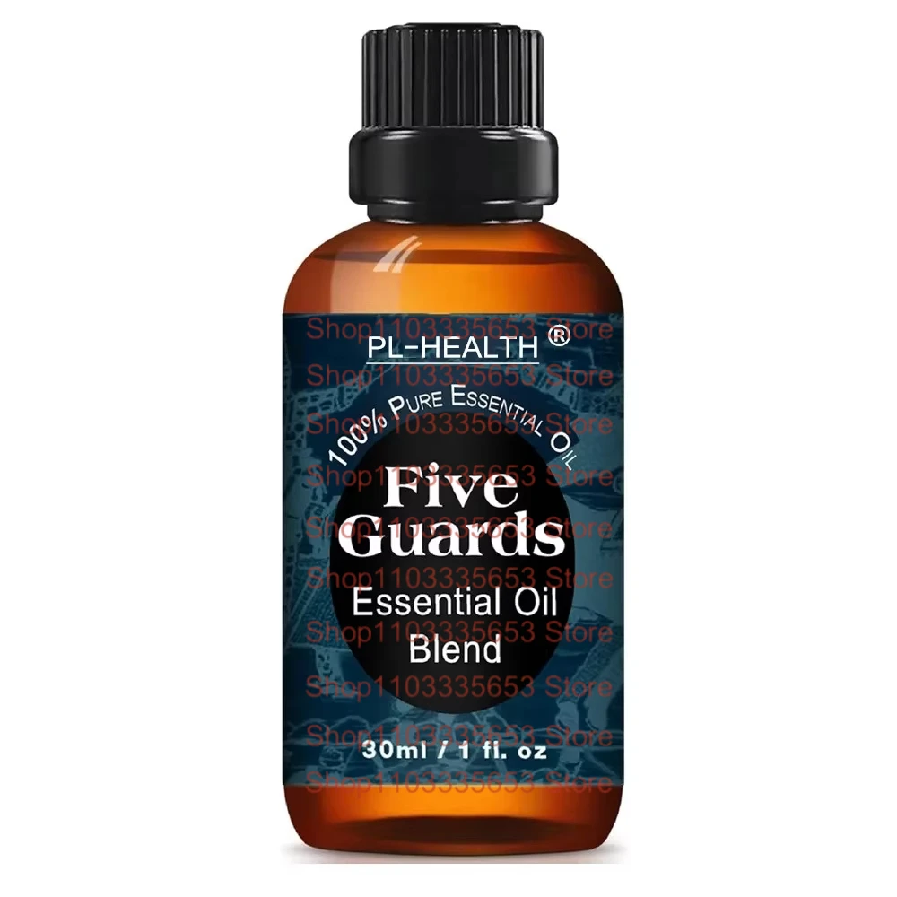 30ML Five Guards Essential Oil Blend for Health Shield Aromatherapy with Clove Cinnamon Lemon Rosemary Eucalyptus Oil