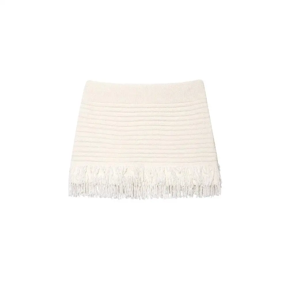 여성용 홀로우 태슬 니트 자켓 오픈 카디건 슬레 폴리에스터 섬유 겨울 패션 유럽 스타일 니트웨어 코트