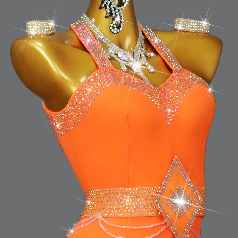 2024 New Latin Dance Dress Competition Costume Adult Professional Party Line Suit Wear Sexy Skirt Cocktail Samba Prom Customized