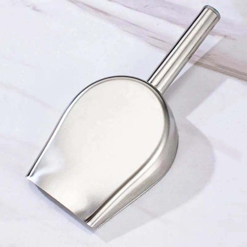 Stainless Steel Ice Shovel Multifunctional Seamless Design Scoop for Coffee Beans Popcorn Home Kitchen Restaurant Supplies