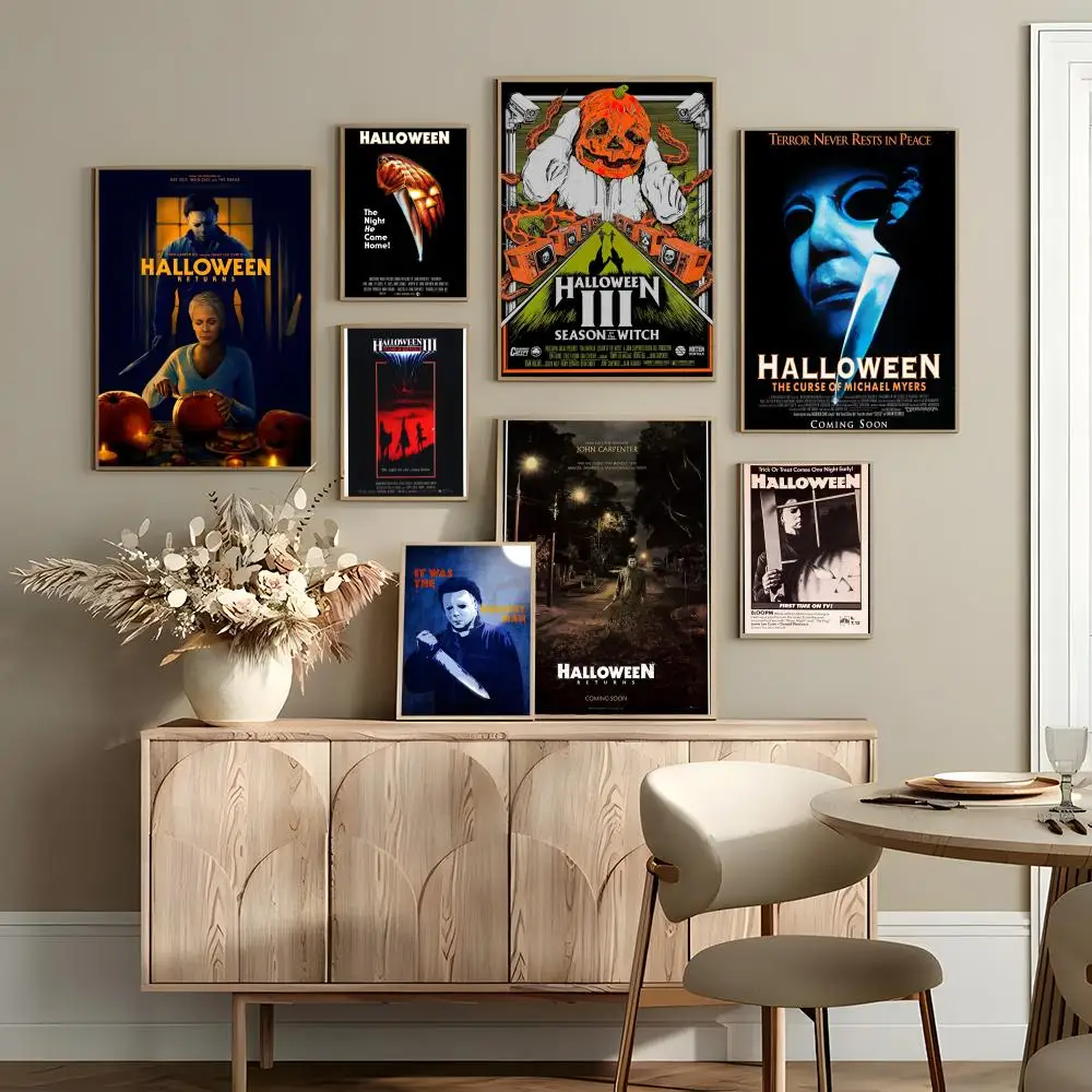 Michael Myers Halloween Gifts Poster Wall Art Poster Sticker for Living Room Bedroom Bar Home Decor Mural Painting Decoration