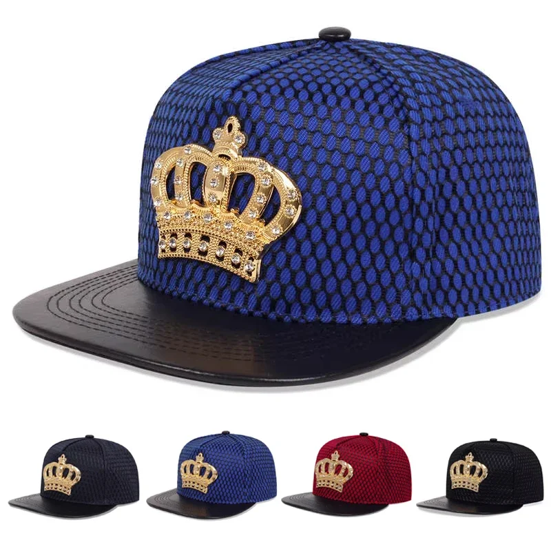 Unisex Crown Label Hip-Hop-Hüte für Frühling und Herbst, verstellbare, lässige Baseballkappen, Trucker-Kappen, Sonnenschutzhüte