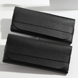 2PC black sunglasses box with large PU eyeglass bag suitable for daily use