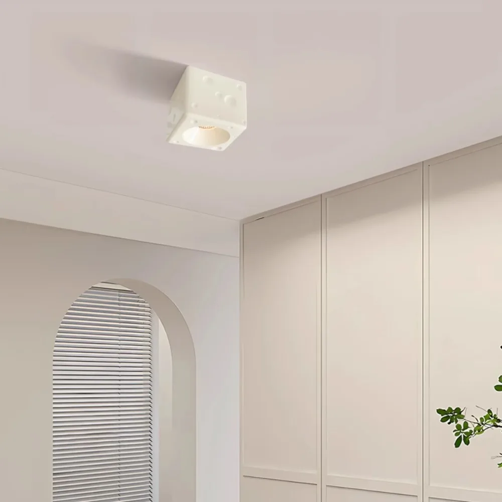 Creme Style Led Ceiling Light Square Cheese Bedroom Living Room Hallway Balcony Aisle Ceiling Decorative Lamp Absorb Dome Light