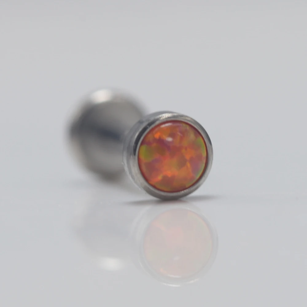 16G Implant Grade Titanium ASTM F136 Internal Thread Classic Labret with Opal Cartilage Daith Lip Studs Nostril Piercing Jewelry