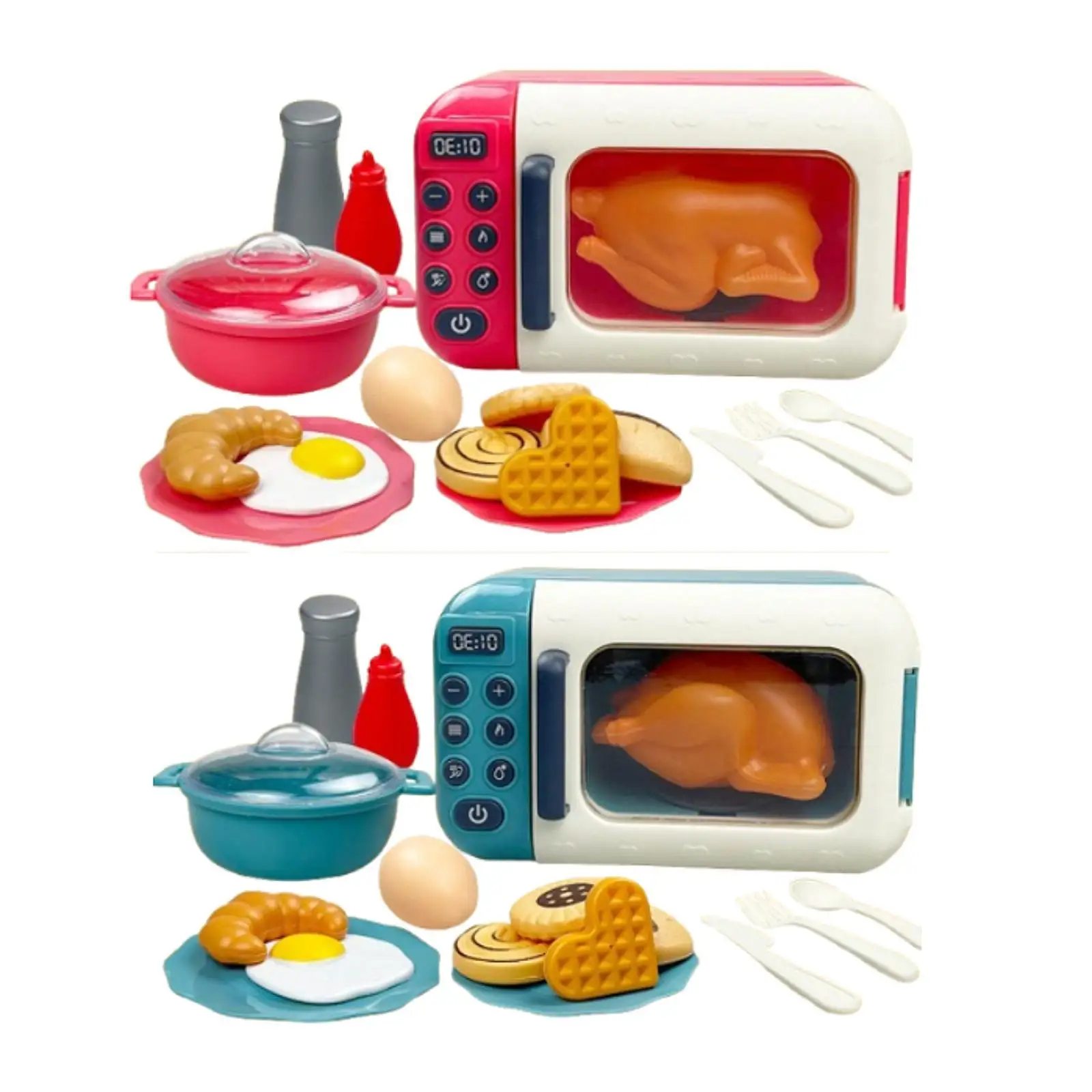 17x أطفال التظاهر اللعب الميكروويف أواني الطبخ هدايا التعلم ديكور تفاعلي اكسسوارات المطبخ لهدايا عيد الميلاد