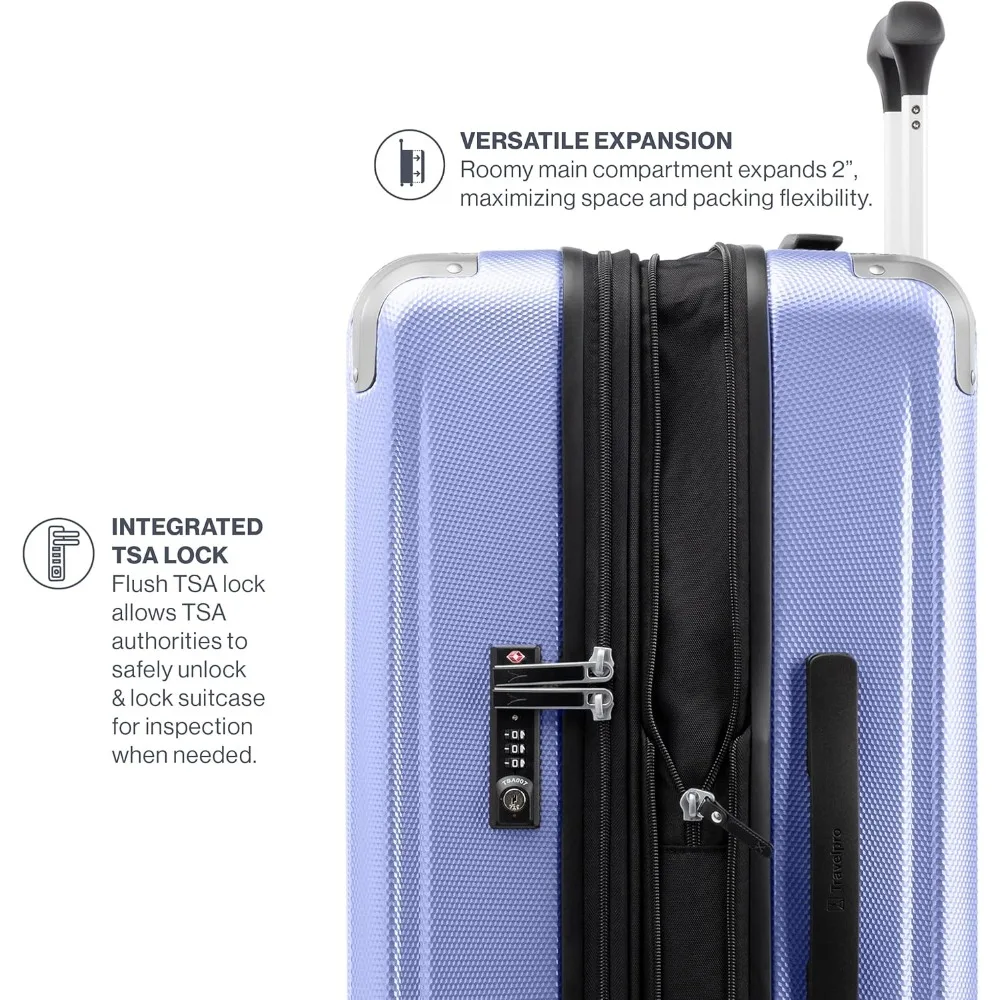 Maleta giratoria de carcasa dura expandible liviana, equipaje de mano de 21 pulgadas, 8 ruedas, equipaje con patrón en V persa