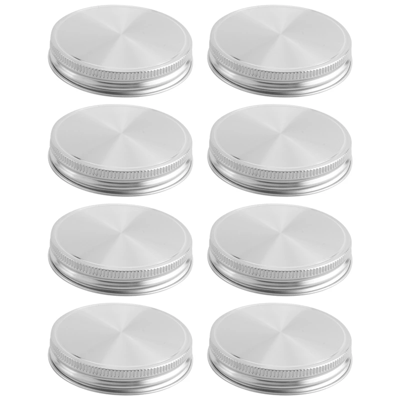 

8 шт. крышек для банок из нержавеющей стали, 86 мм, герметичные, с силиконовыми уплотнителями, для хранения, прочные, с широким горлом