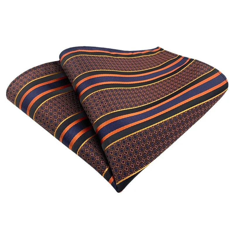 2 個メンズハンカチスクエアタオルポリエステル素材ファッションストライプスーツポケットフォーマルスクエア