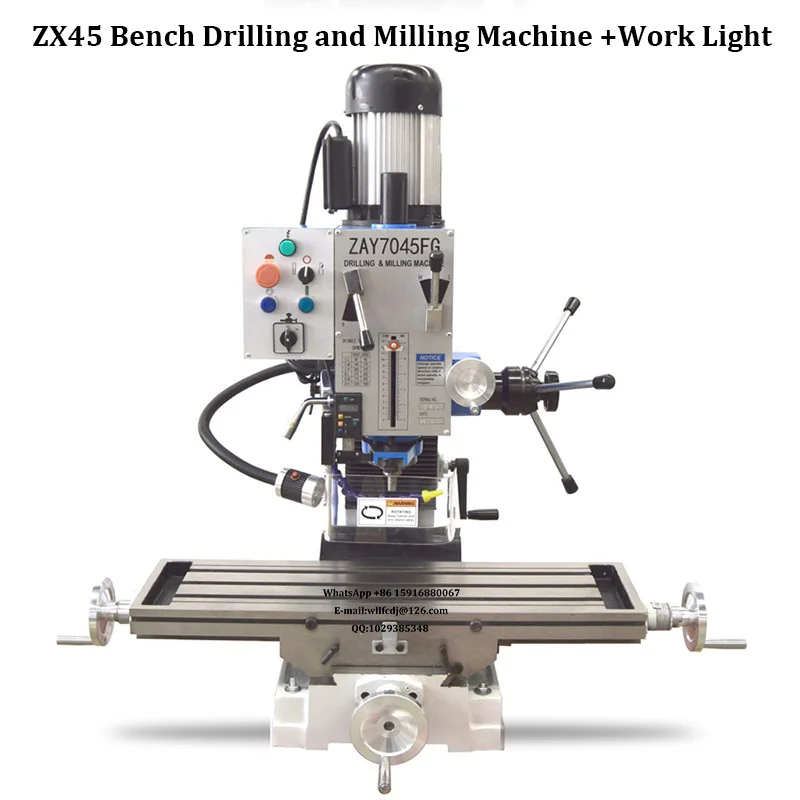 zx45 Bench Drilling and Milling Machine 1500W Industrial Metal Processing  Milling Machine 800mmX 240mm