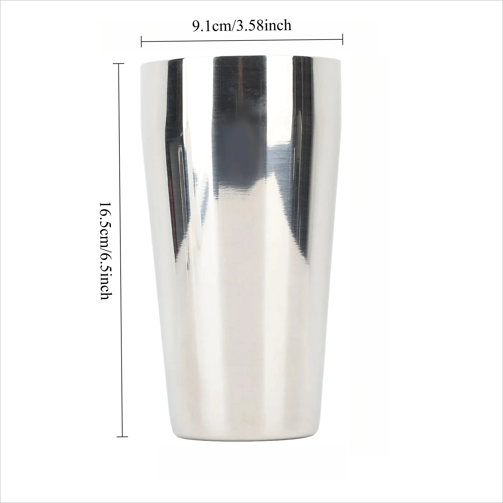Milkshake Mixing Cup 304 Stainless Steel 750ml Rust Proof Portable Bar Shaker Cup for Ice Cream Fruit Salad Milkshake Mixing Cup