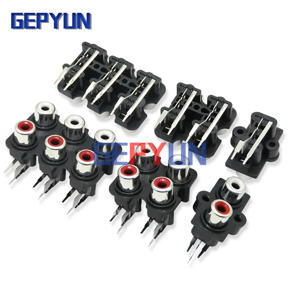 2/4/6 hole RCA socket Female Stereo audio Jack AV Audio input socket Connector Lotus row Amplifier Interface Signal connection