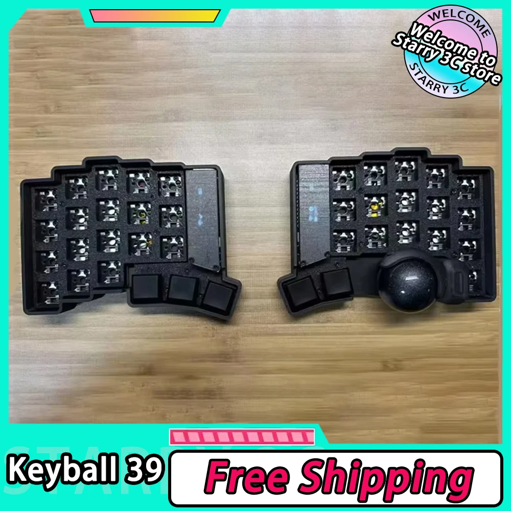 

Keyball 39/44/61 Split Keyboard Kit with Trackball OLED Screen Customize Wireless Split Mechanical Keyboard Kit Support ZMK Gift