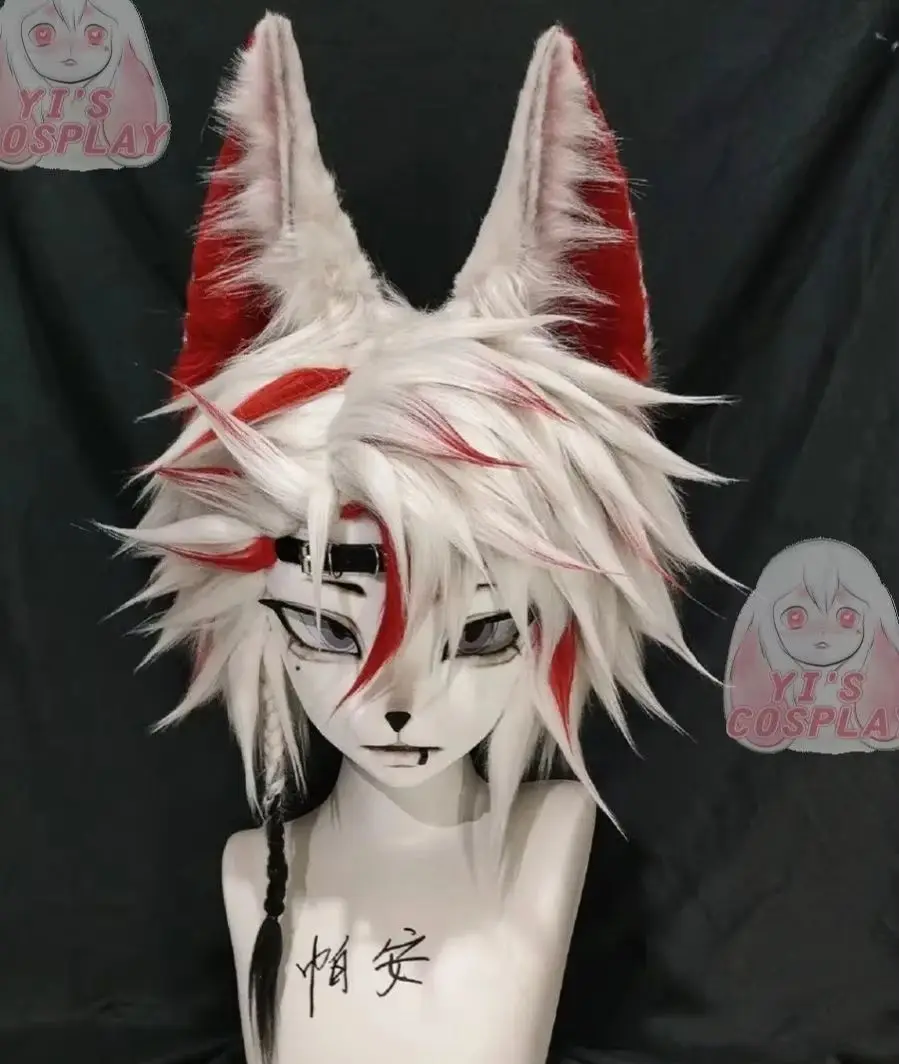 맞춤형 수제 맞춤형 Fursuit 머리 모피 Kigurumi 머리 Yis Cosplay Kemono 헤드셋 Beast 맞춤형 Fursuit Kemono Head