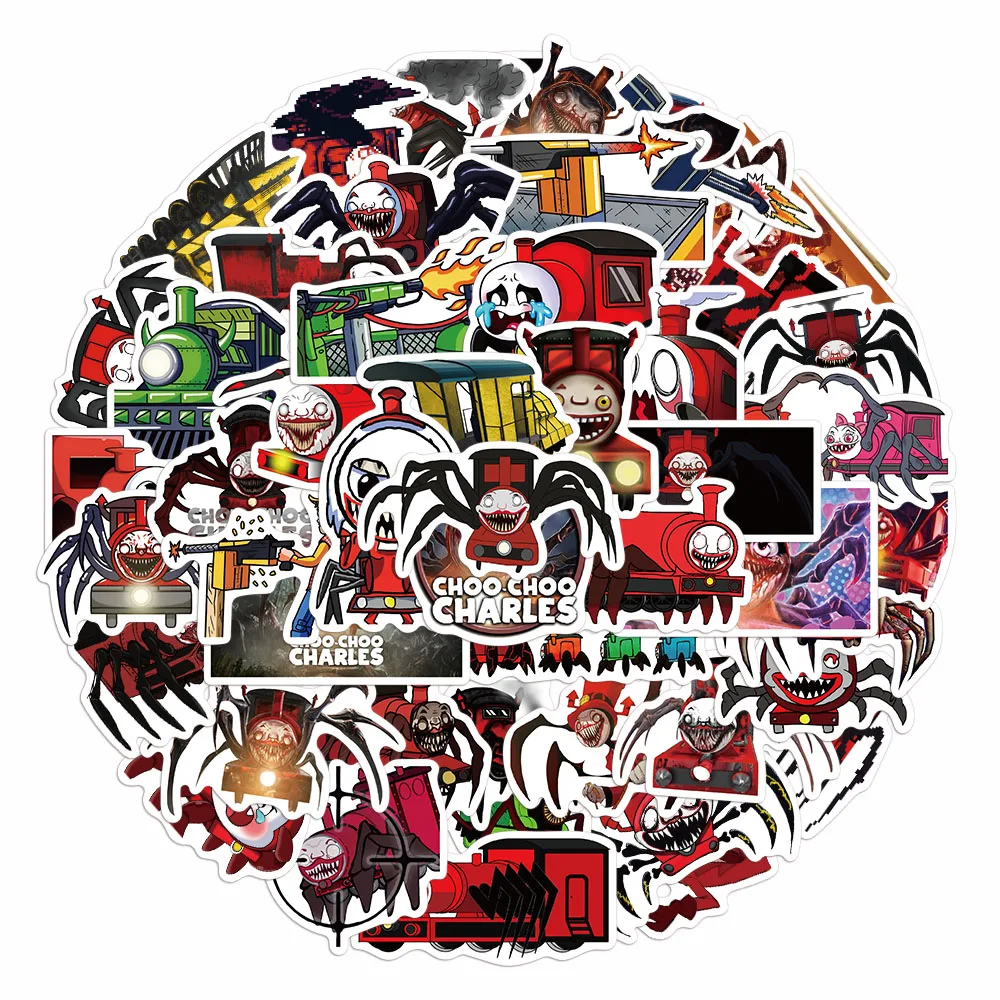 50PCS Terror Charles Zug Aufkleber Coole Gothic Graffiti Aufkleber Für Bleistift-box Laptop Telefon Skateboards DIY Cartoon Aufkleber