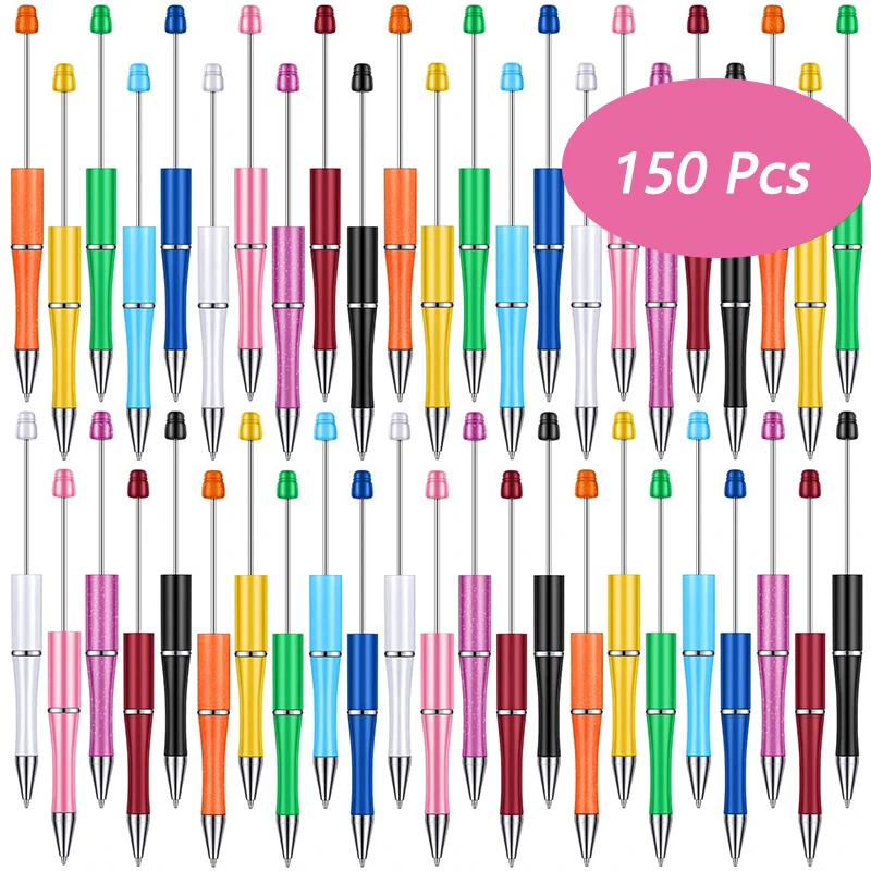 150Pcs Beadable Pens DIY Beaded Pens Beadable Ballpoint Pens Office School Supplies Kid Gift  Korean Pen Luxury Stationery