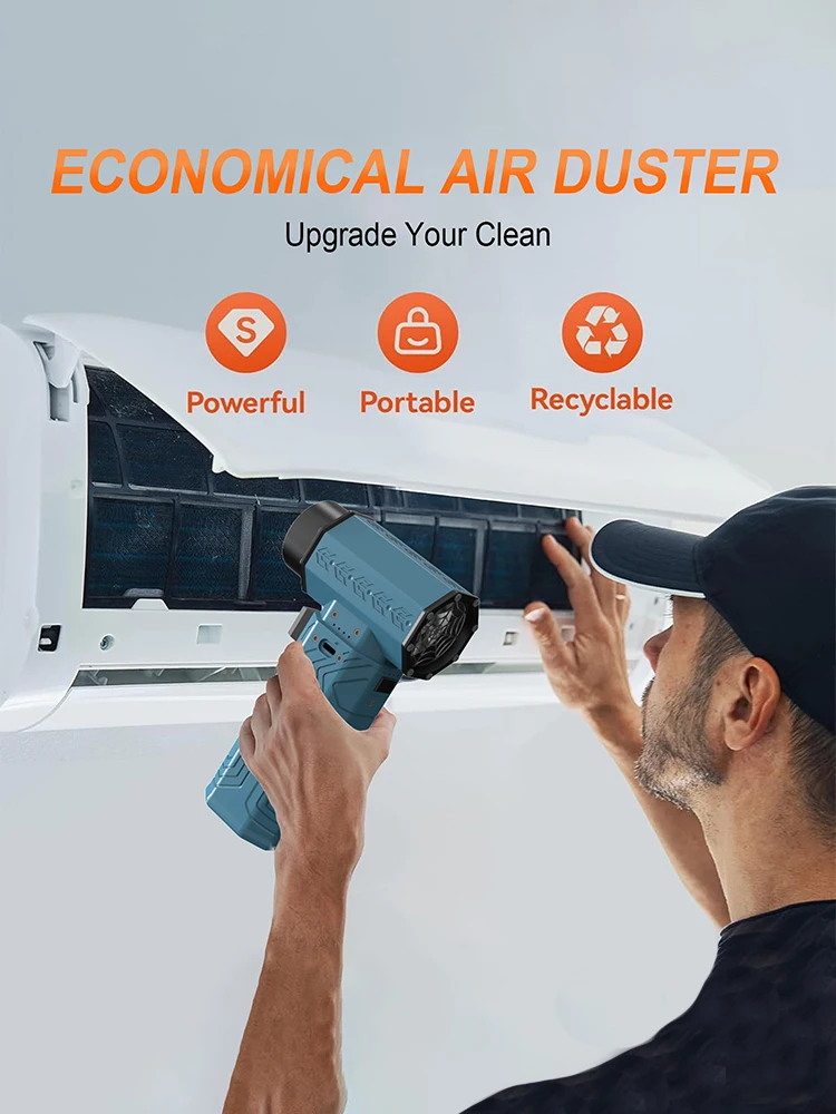

450000RPM Air Blower Powerful Mini Turbo Jet Fan 10000mAh 600g Thrust 70m/s Wind Brushless Duster leaf Removal Dryer keyboard