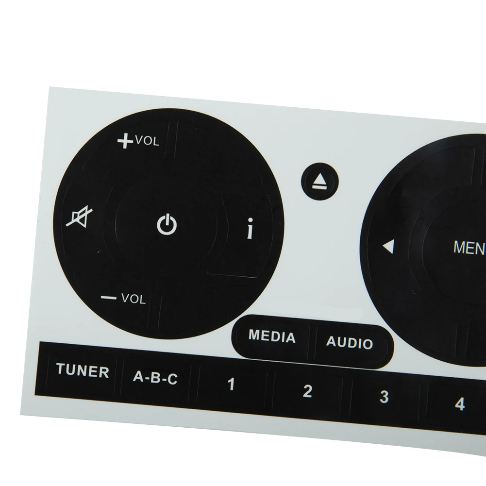 1set Car Stickers Radio Stereo Worn Peeling Button Repair Kit Black PVC Front Decals For Fiat 500 Interior Accessories