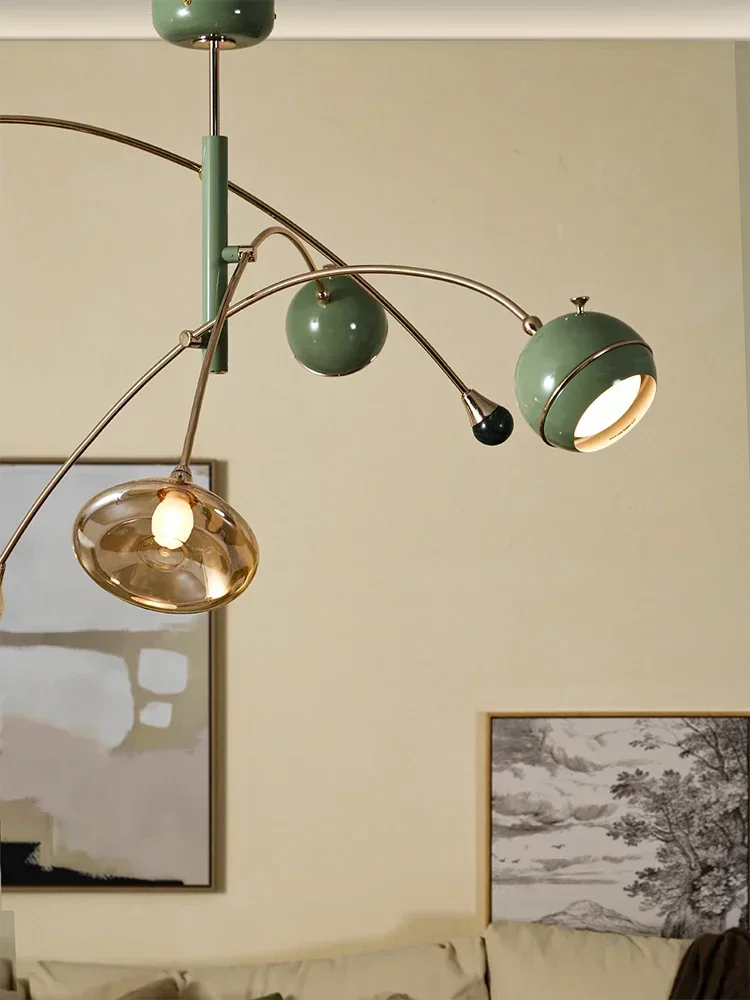 Vintage Retro Antique Glass Hanging Lamp Art Deco Chandelier for Living Room Bedroom Shop Classic Home Space Pendant Light