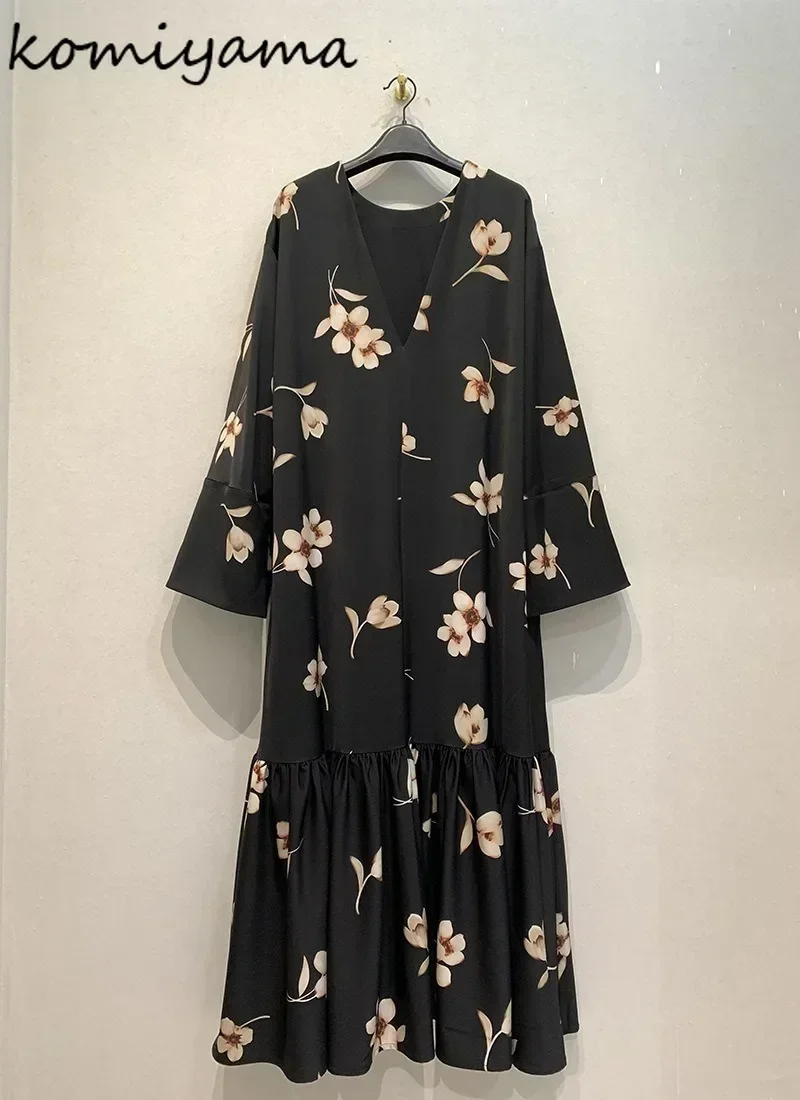 

Fminino 2 Ways Wear Vestido Florwer Print Vestidos Mujer Long Sleeve Dress Japanese Vintage Ropa Mujer Spring Dresses Women