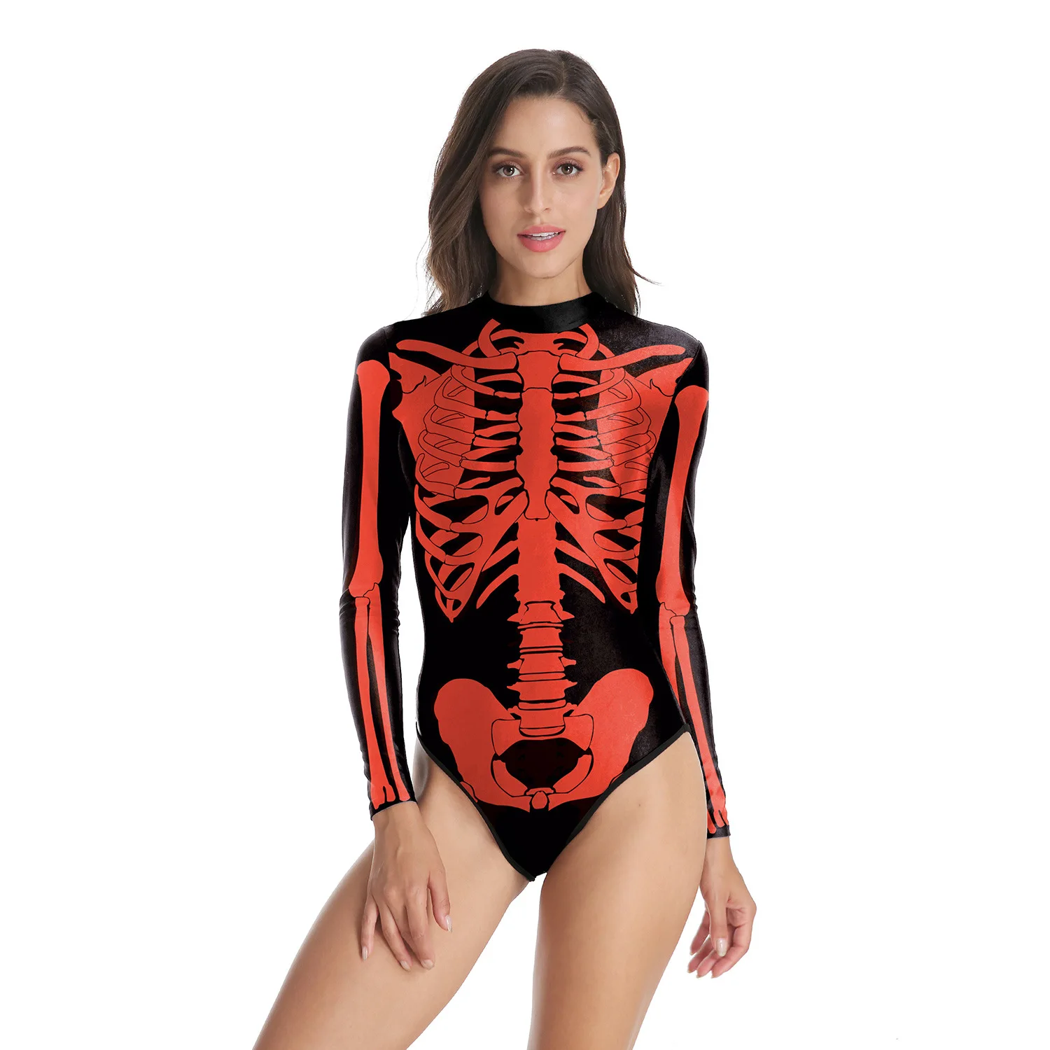 Women Skull Skeleton 3D Digital Printing One-piece Swimsuit Adults Girls Anime Swimming Party Cosplay Costumes Swimwear Bodysuit