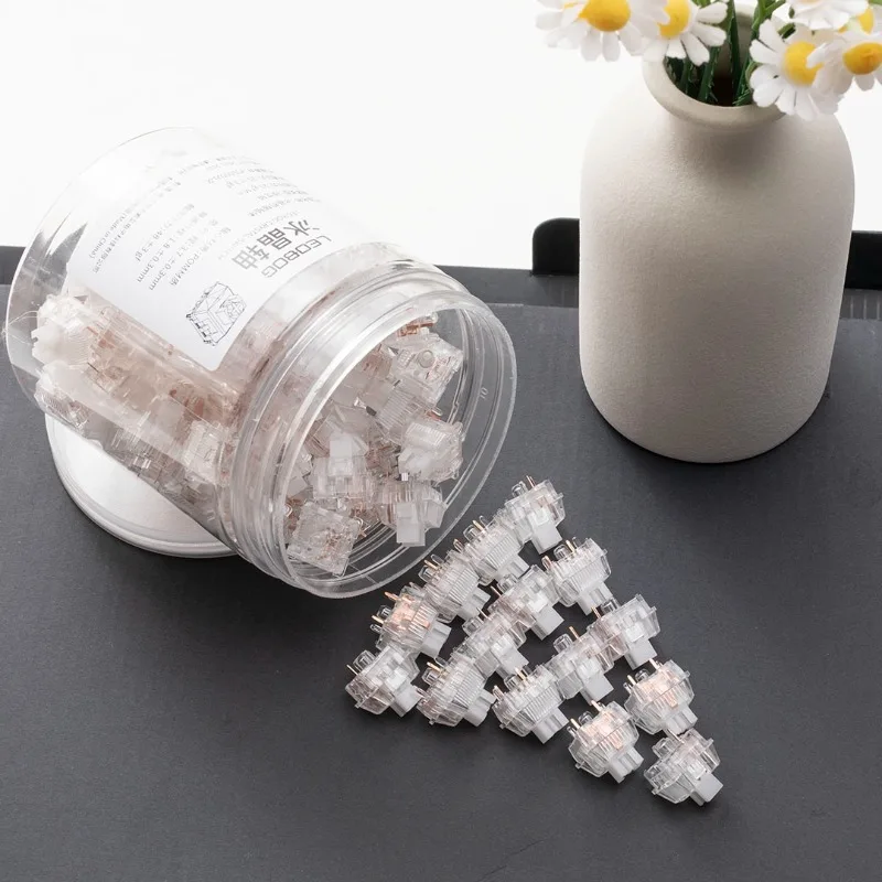 LEOBOG Transparent Mechanical Keyboard Switch Post-Factory Lubrication Linear Axis Body Costom Mahjong Sound for Gifts Giving