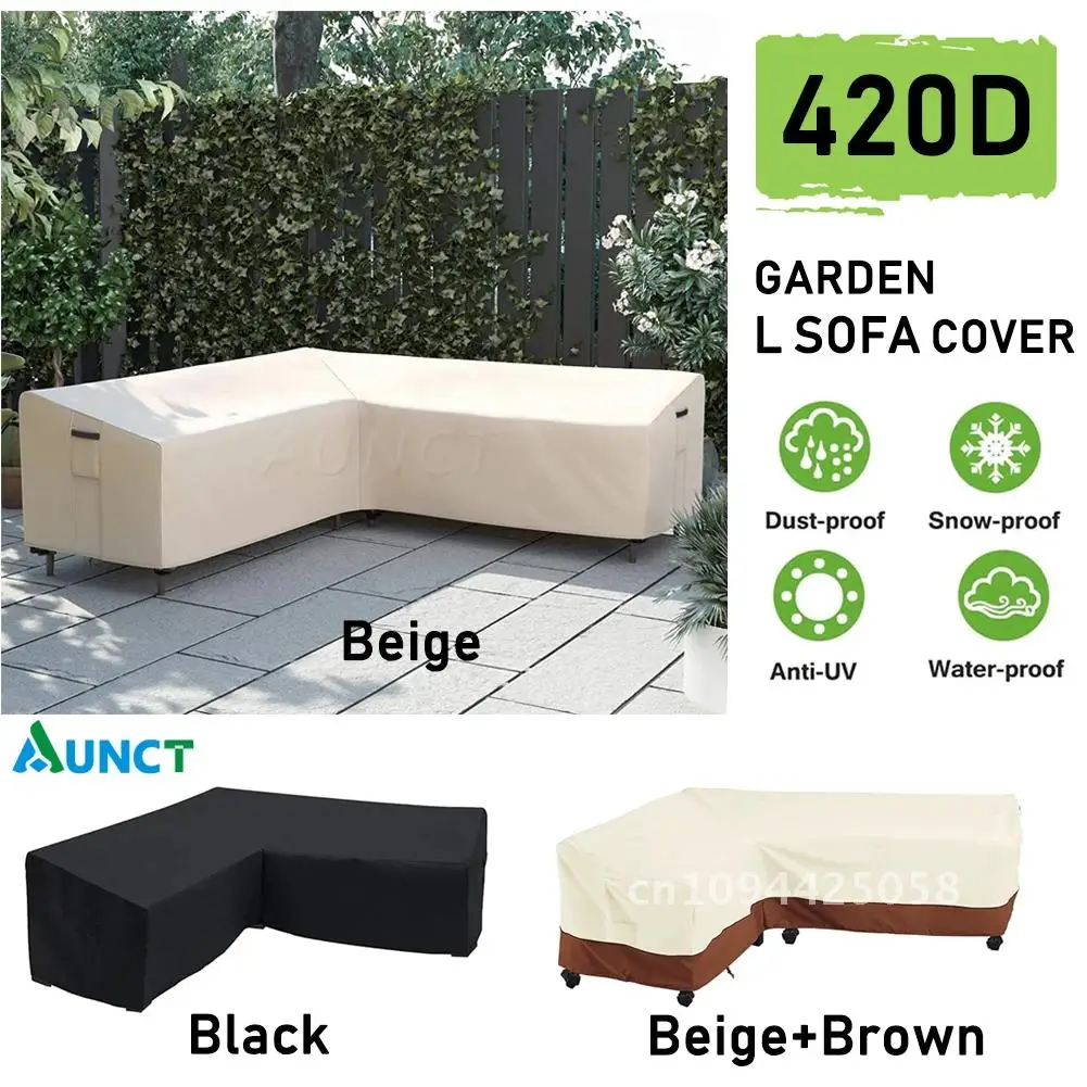 

L Shape Corner Outdoor Sofa Cover Waterproof Rattan Corner Furniture Cover V Shape Sofa Table Chair Protective Dust Covers