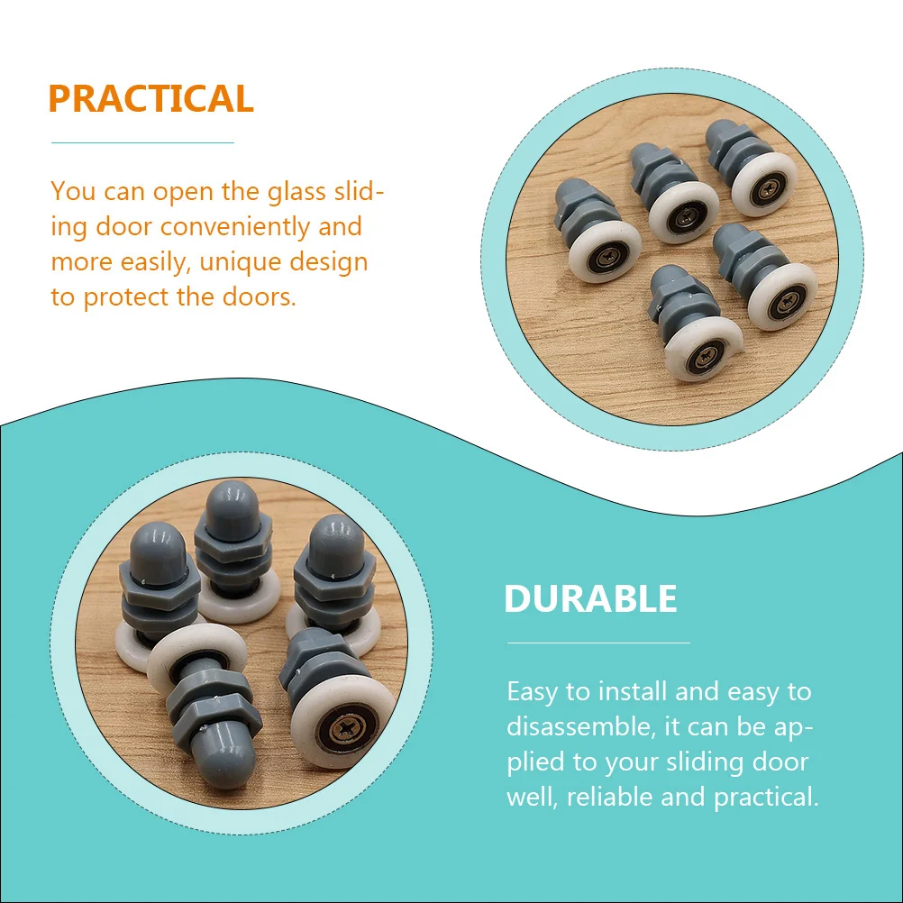 

10pcs Glass Roller Wheel For Shower Room Sliding Pulley Arc Door Wheel Replacement Smooth Rolling Bearing Easy Install Home