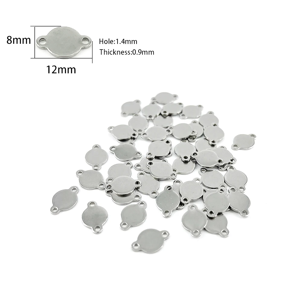 50–500 Stück personalisierte individuelle Lasergravur mit Namenslogo, Edelstahl, personalisierte Halskette, Verlängerungskette, Schwanzanhänger, Schmuckanhänger – Detail 12