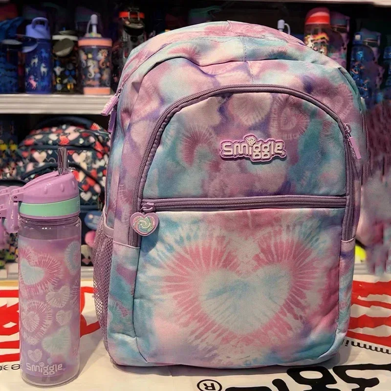 Genuine Australian Smiggle Cute Pink Purple Radiance Love School Bag Medium Children's Backpack Water Cup Student Gift