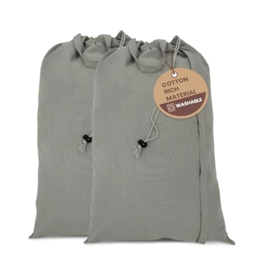 

Большая хлопковая холщовая сумка для белья LFH с ручками, прочная, на завязках, моющаяся, для школы, путешествий, дома, хит продаж