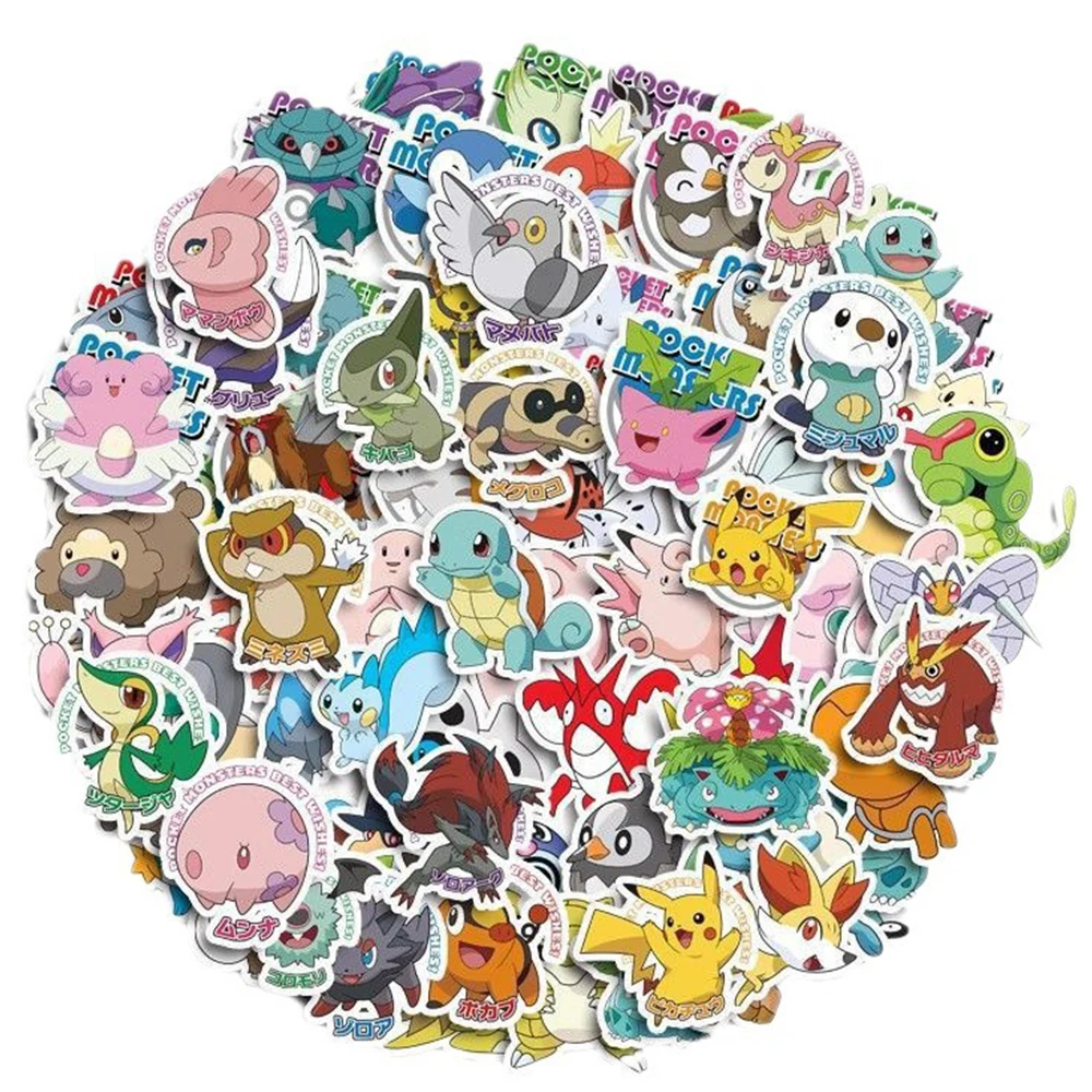 

10/30/50/100pcs Cute Pokemon Anime Stickers Pikachu Cartoon Decals DIY Laptop Suitcase Skateboard Phone Kid Sticker Toys Gifts