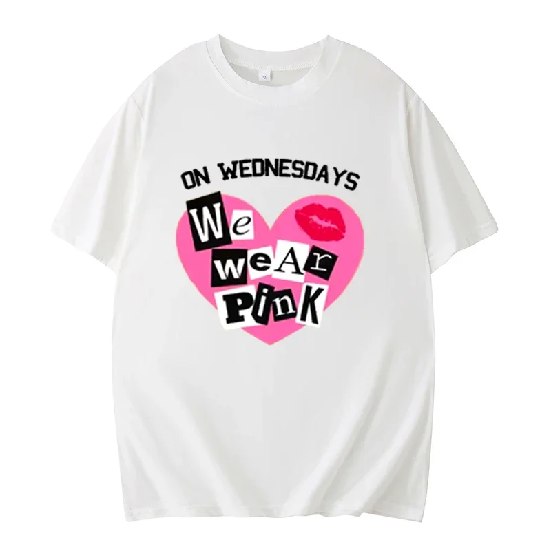 Wear t-shirt rosa del venerdì t-shirt rosa del mese consapevolezza del cancro al seno Mean Girl Fashion Trends Hip Hop Rock Streetwear