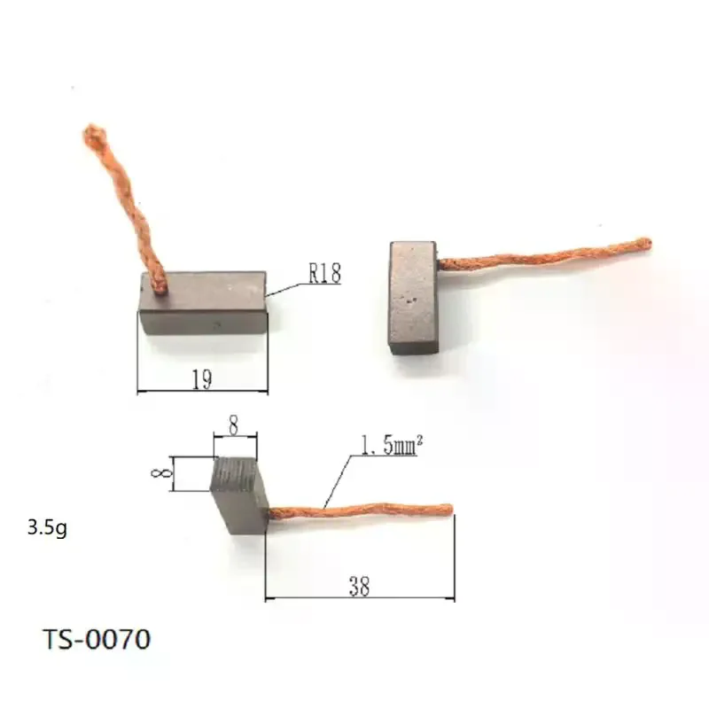 /PFU/4pcs DIY Accessories Motor Carbon Brushes Set For Electric Motor Replacement, 8x8x19mm Power Tool Carbon Brushes