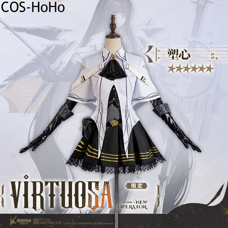 COS-HoHo Arknights Virtuosa Arturia Giallo New Operator Game Suit Lovely Cosplay Costume Halloween Party Role Play Outfit Women