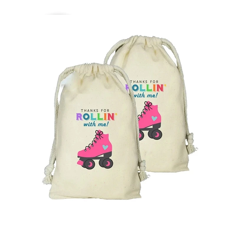 

5pcs Thanks for Rollin' With Me gift bags Roller Skate RETRO 1980's 80's Skating Disco Party 6th 7th 8th 9th 10th birthday favor