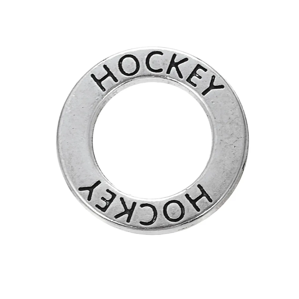 My shape 20 pcs Fashion Hockey Round Ring Circle Charms Alloy Pendants for Necklaces Bracelets Hand-made Jewelry DIY Accessories