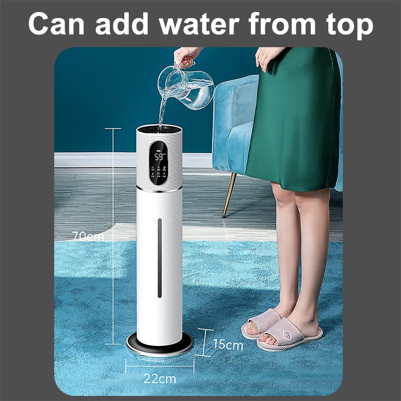 Timing Electric Humidifier 8L Floor-stand Air Purifier Mist Maker Intelligent Touch Screen Adjustable Aromatherapy Fog Atomizer