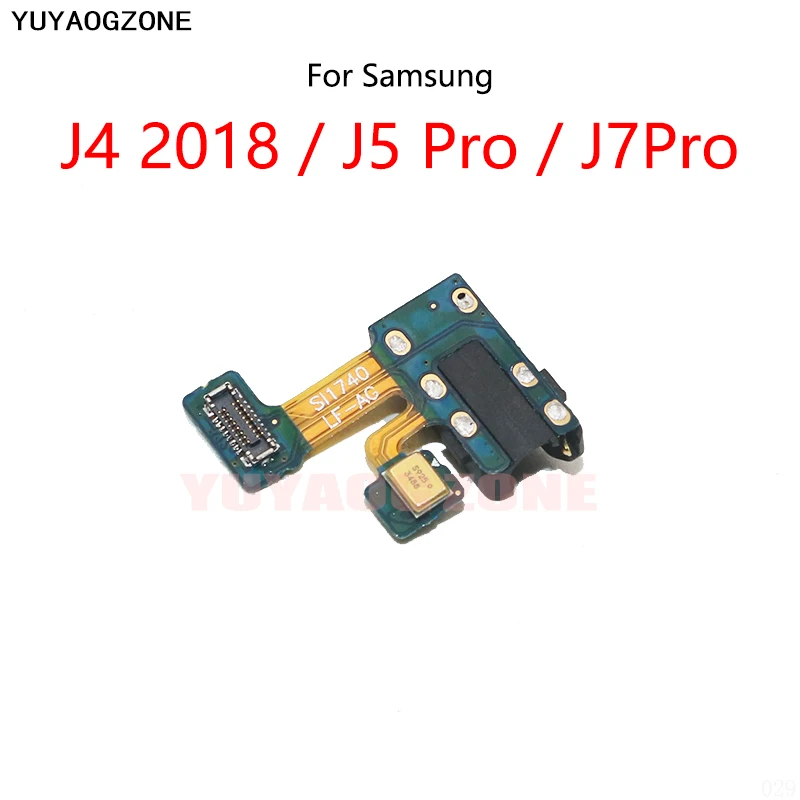 Headphone Audio Jack Earphone Socket Port Flex Cable With Mic For Samsung J4 J4Plus J330 J5 Pro J530 J7 Pro J730 / J4 2018 J400