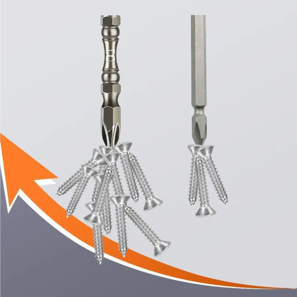 Punta a croce in acciaio legato resistente agli urti con filettatura magnetica D1 Punte per cacciavite PH2 impermeabili ad alta durezza