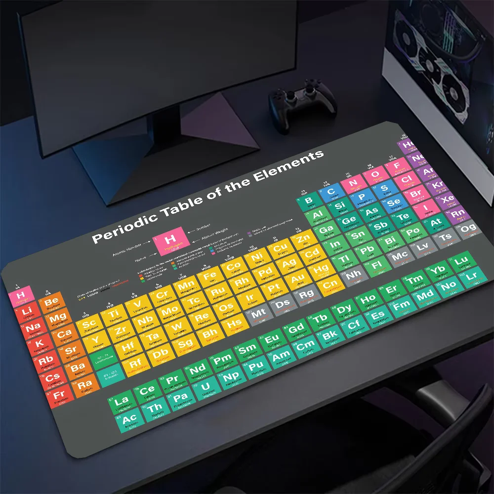 Chemistry Periodic Table Of The Elements Mousepad Desk Mat With Pad Gaming Accessories Prime Gaming XXL Keyboard Pad Padding Mat