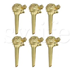 6x Gouden Draak Hoofd Metalen Akoestische Gitaar Bridge Pins Snaren Vaste Kegel