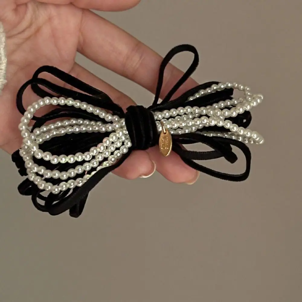 Милые заколки для волос с бантом-бабочкой, милые Элегантные Бархатные заколки для волос с жемчужинами и бантом, модные заколки для волос для женщин и девочек