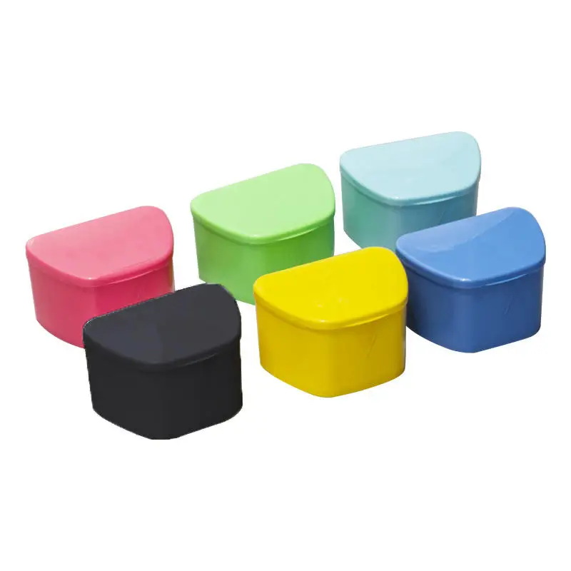 Hot sales Denture Tray Box Dental Orthodontic Braces Retainer Case Vent Holes ​False Teeth Protective
