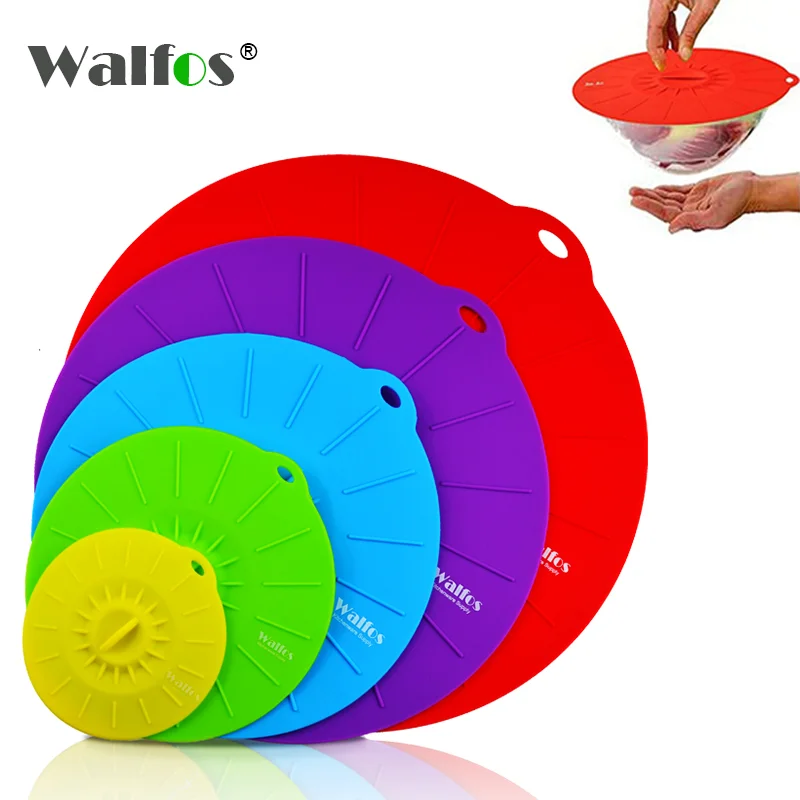 WALFOS Universal Silicone Suction Lid Easy Vacuum Seal Stretch Sealer Bowl Can Pan Pot Caps Cover Kitchen Cookware Accessories