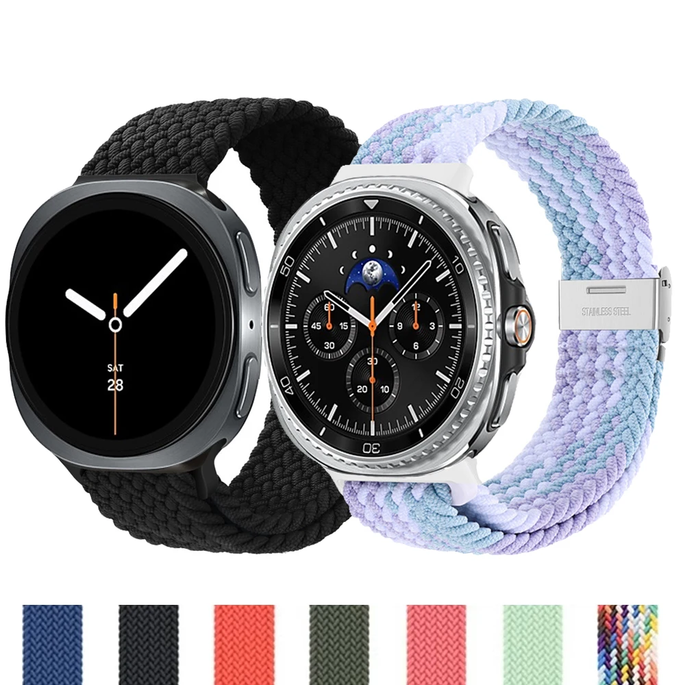 Braided Solo Loop for Samsung Galaxy Watch 8 strap 40mm 44mm sport pulseira Bracelet correa Galaxy watch8 8 classic 46mm band