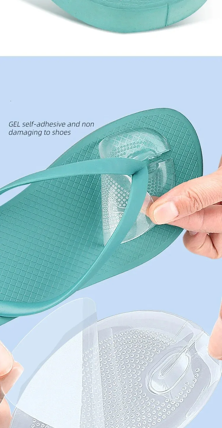 Silikon-Slipper-Sandalen-Vorfußpolster, Flip-Flop-Polster, Clip-Fußpolster, GEL-Schuheinlagen, Fußpflege-Massagepartikel, rutschfeste Kissen – Detail 7