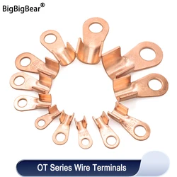 Wire Terminal OT Type 3A 5A 10A 20A 30A 40A 50A 60A 80A Red Copper Bare Nose Lugs Crimp Open Mouth Cable Connector Splice