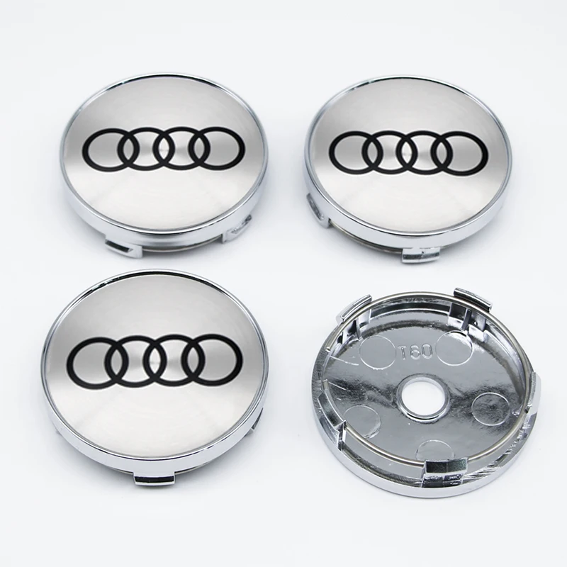 4pcs 56mm 60mm Car Emblem Wheel Center Hub Caps Wheel Badge Sticker For Audi S RS A3 A4 B8 8P 8V B6 A5 A6 C7 Q5 B9 Car Styling