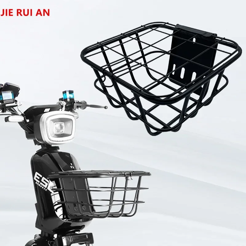 Electric bike basket bicycle basket vegetable basket thickened enlarged universal with lid large front rear bicycle accessories